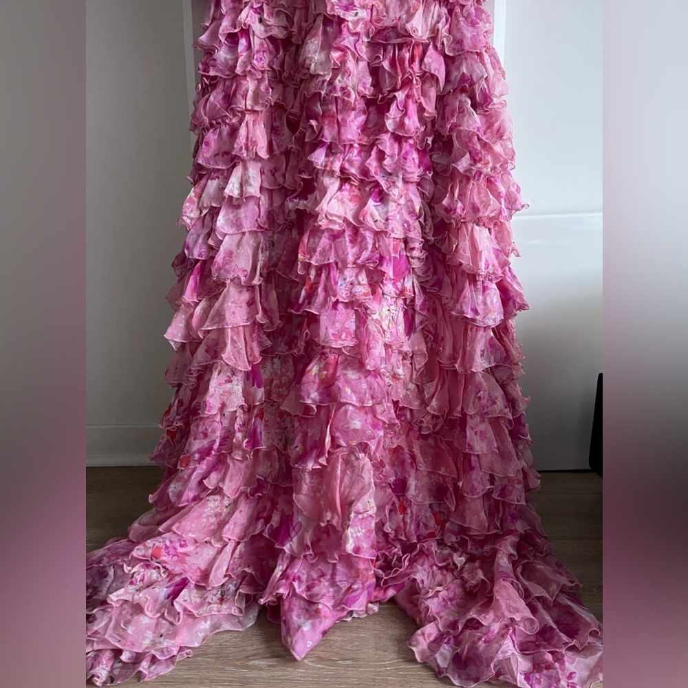 Salvatore Piccione SS20 Floral 100% Silk Maxi Dress in Pink Size 42 - Picture 5 of 10